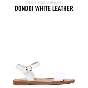White Donddi Leather Sandals